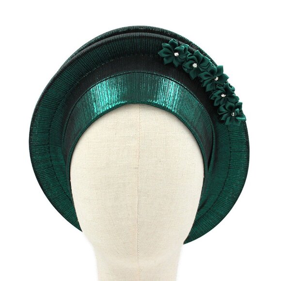 Luxury Green Floral Statement Turban